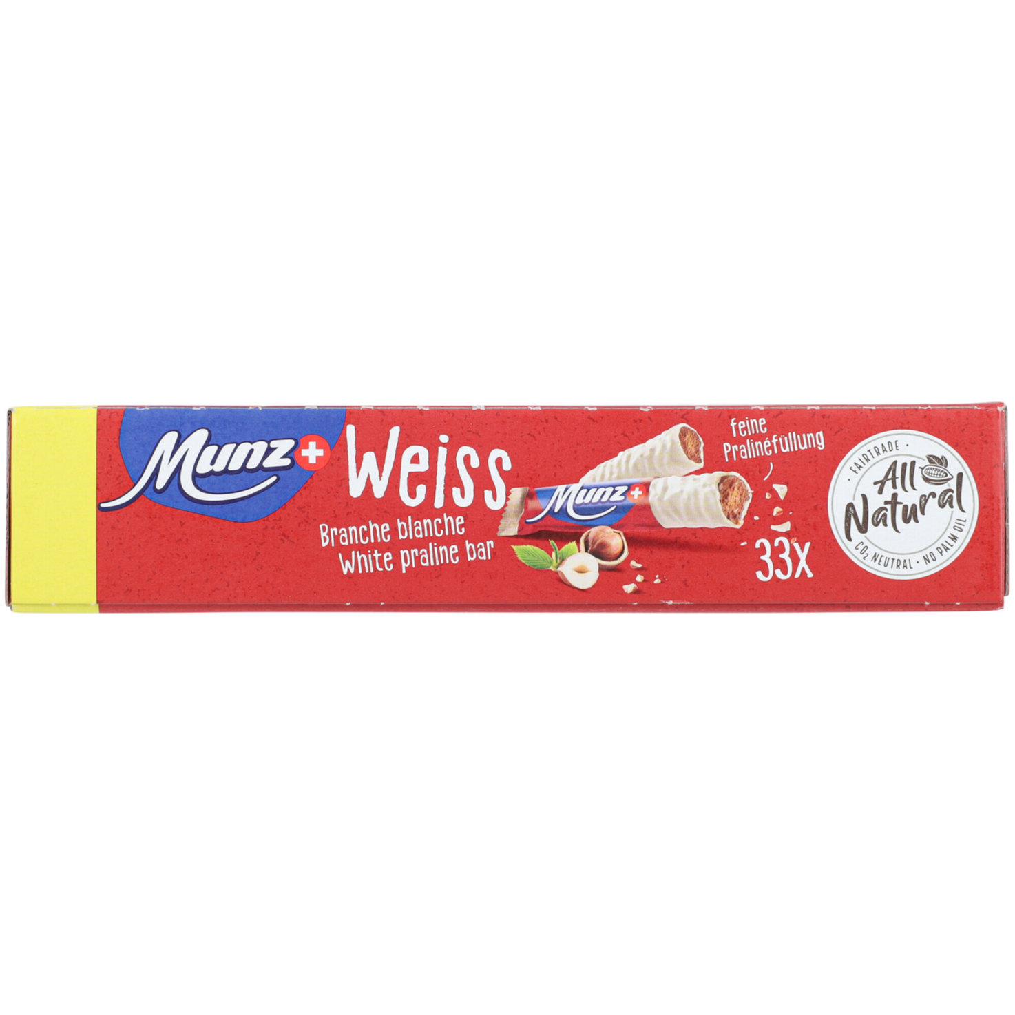Munz Praliné-Prügeli Riegel weiss 33x23g