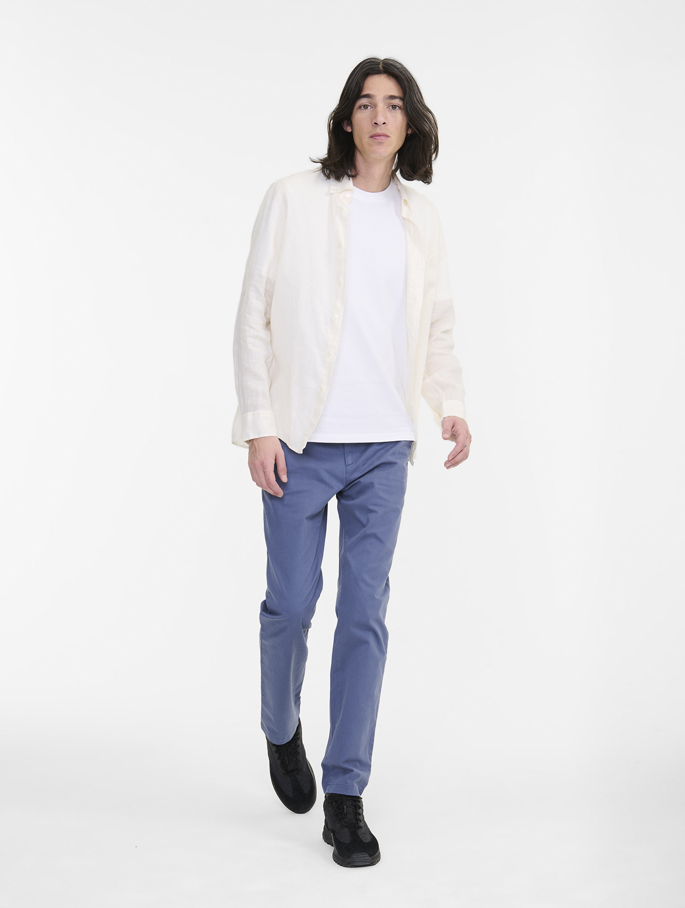 Chemise en lin à manches longues LAIT