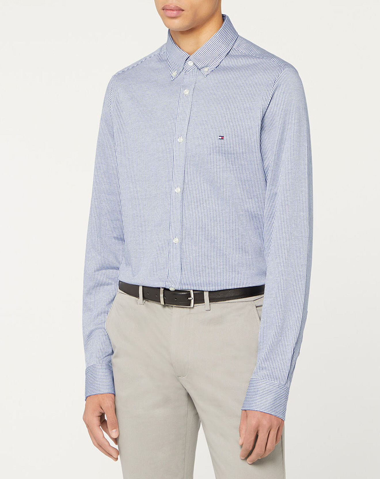 Tommy Hilfiger Chemise Slim 1985 Striped à rayures bleu/blanc