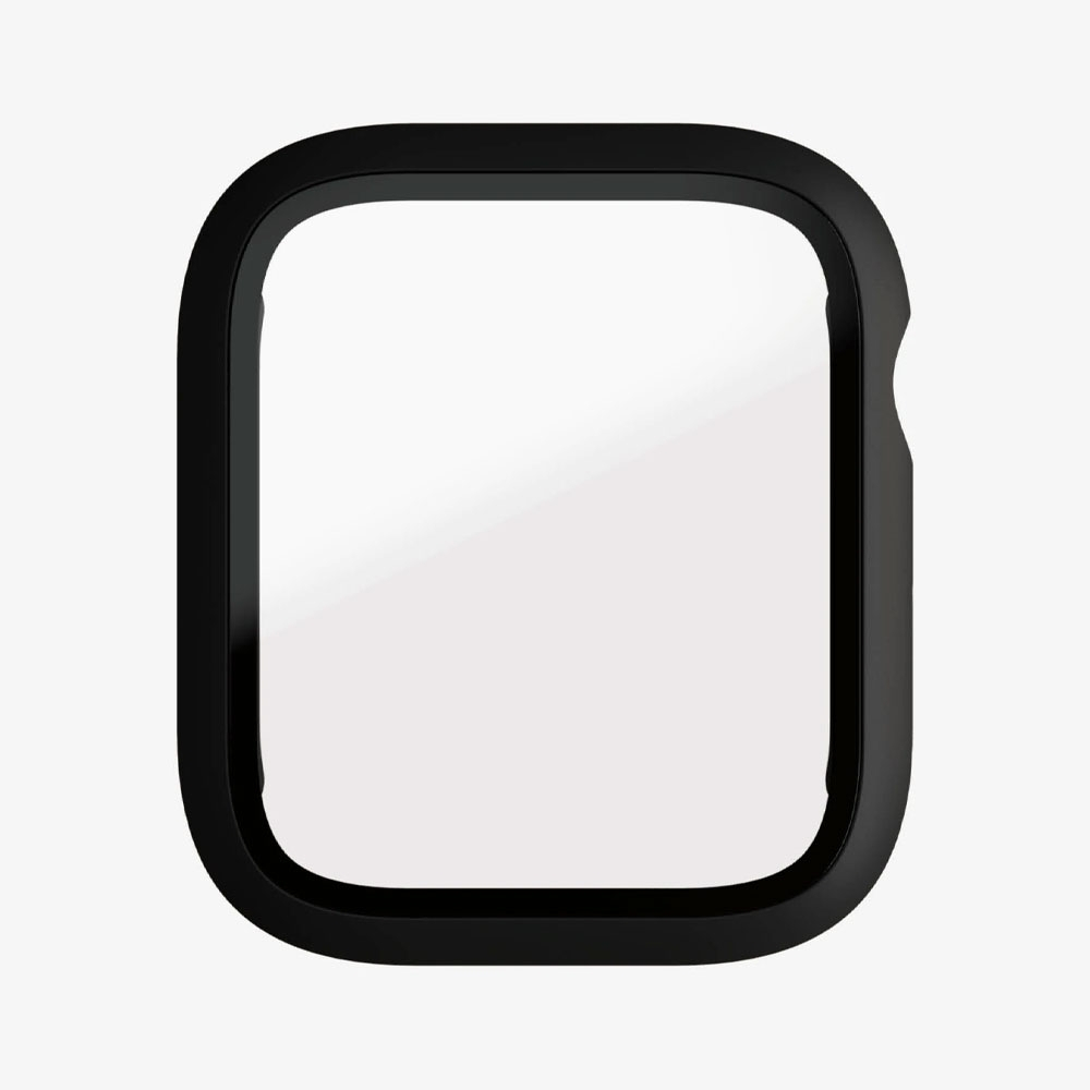 Apple Watch (45 mm) Antibakterieller Hardcase Bumper   Displayschutzfolie (3664) - Schwarz / Transparent