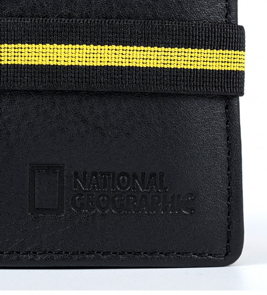 Carteira National Geographic Jupiter em couro preto - 2x11x9cm -