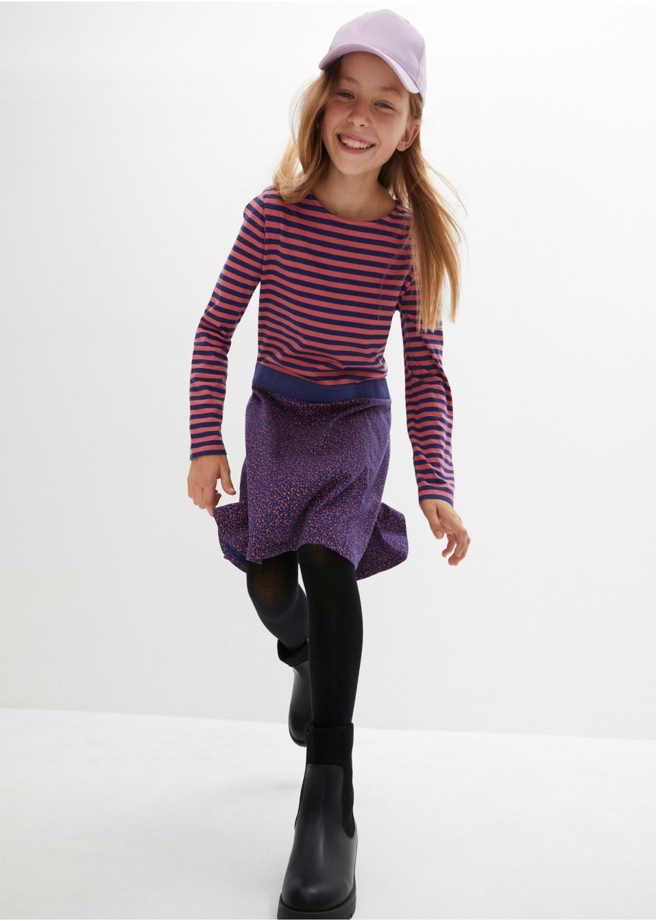 Robe fille à manches longues en jersey
