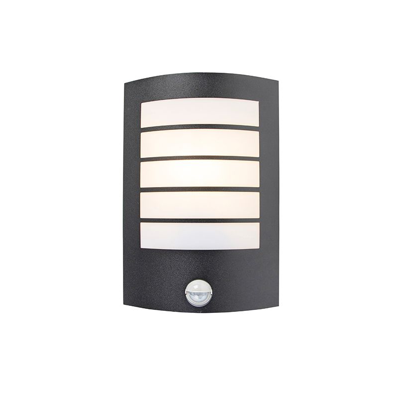 Buiten wandlamp zwart IP44 met bewegingssensor - Miro