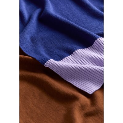 Decke Knit, Blau-Braun-Lila