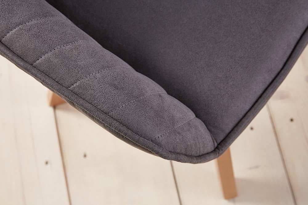 Riess Ambiente Drehbarer Design Stuhl Livorno Vintage grau Buchenholz Beine Esszimmerstuhl Küchenstuhl Besucherstuhl