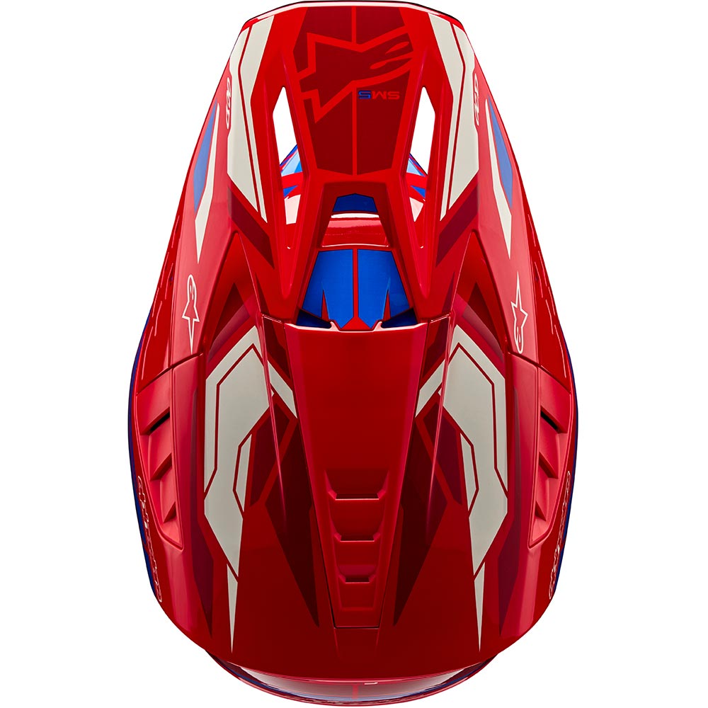 Alpinestars - Casque S-M5 Action 2 Rouge / Bleu / Brillant