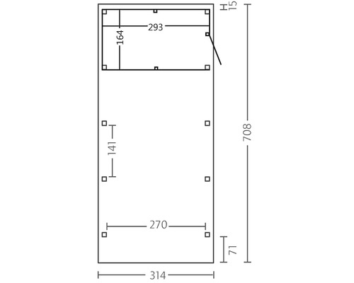 SKAN HOLZ Friesland enkele carport inclusief berging, 314x708 cm, notenhout