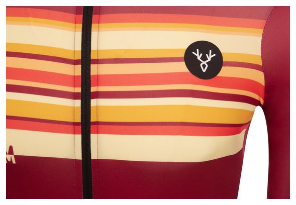 Maillot Manches Courtes LeBram Arpettaz Bordeaux Coupe Ajustée