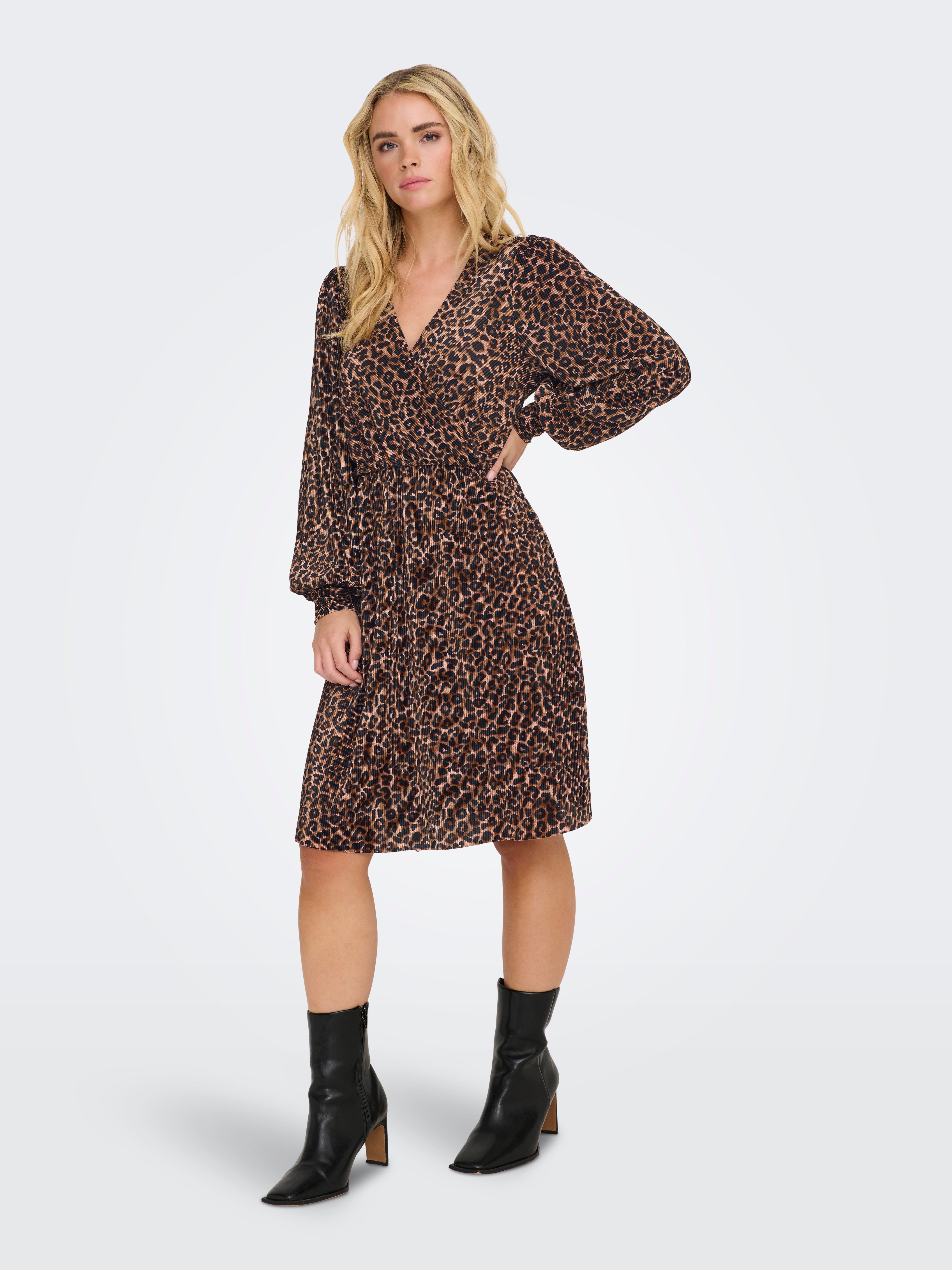 JDYVIA Kurzes Kleid Cognac