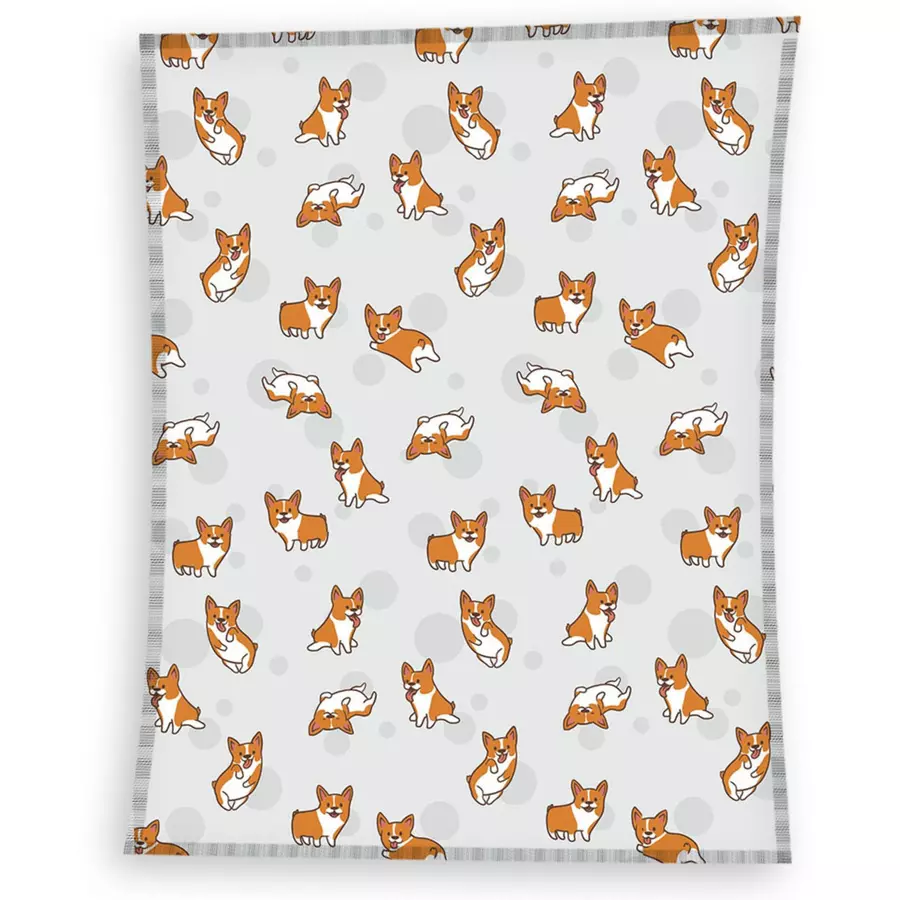 MTOnlinehandel Kuscheldecke Fleece-Decke Kinder, 130x170 Hunde Corgis