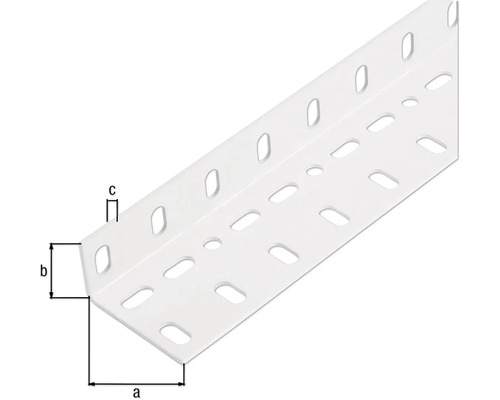 Conceptor hoekprofiel, geperforeerd, wit, 60x35x1,5 mm, 2m