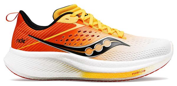 Chaussures de Running Saucony Ride 17 Blanc Rouge Jaune