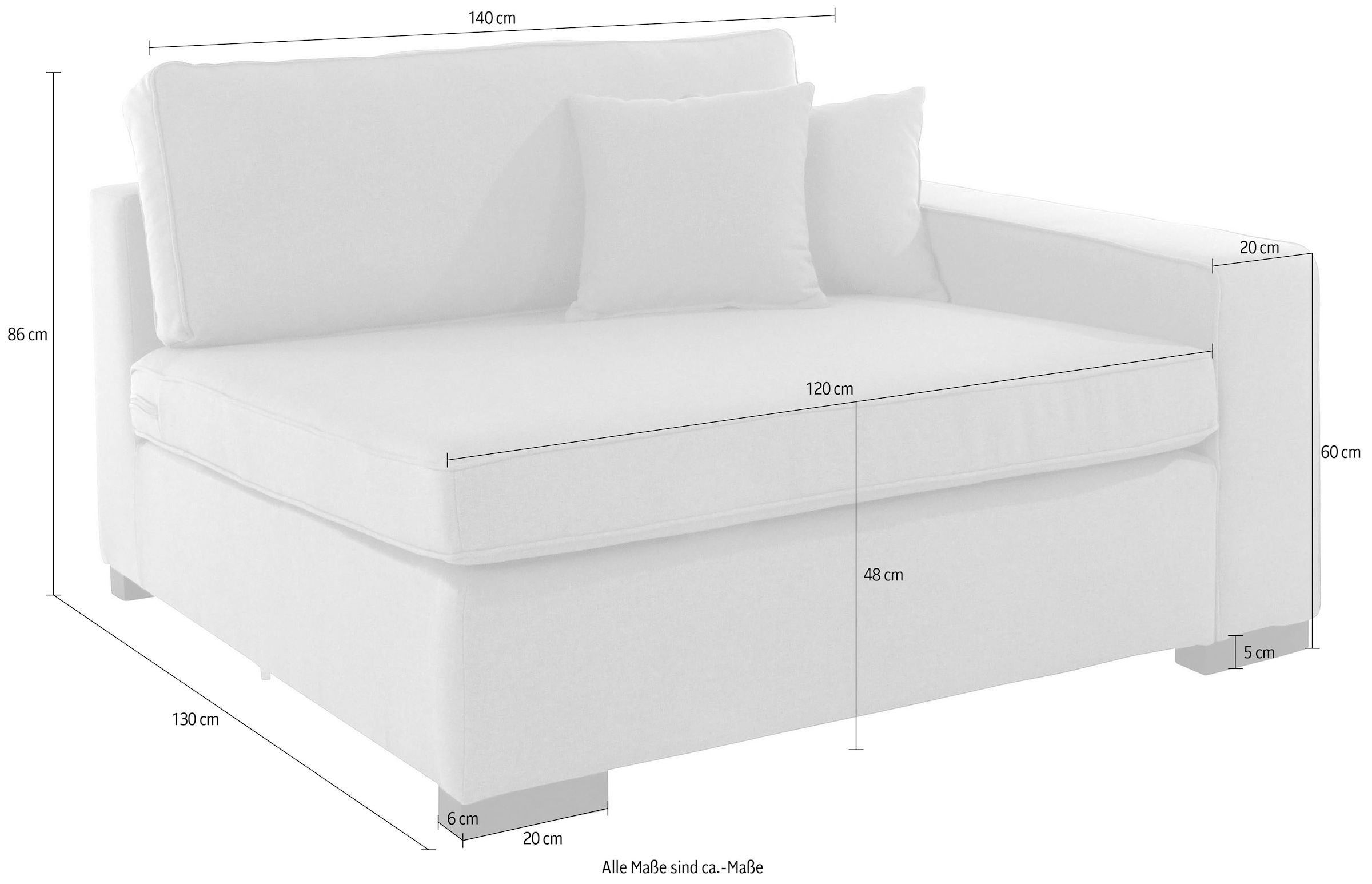 Home affaire Sofaelement »Skara XXL« Modul XXL - zum eigenen Zusammenstellen, Armlehne links/rechts wählbar