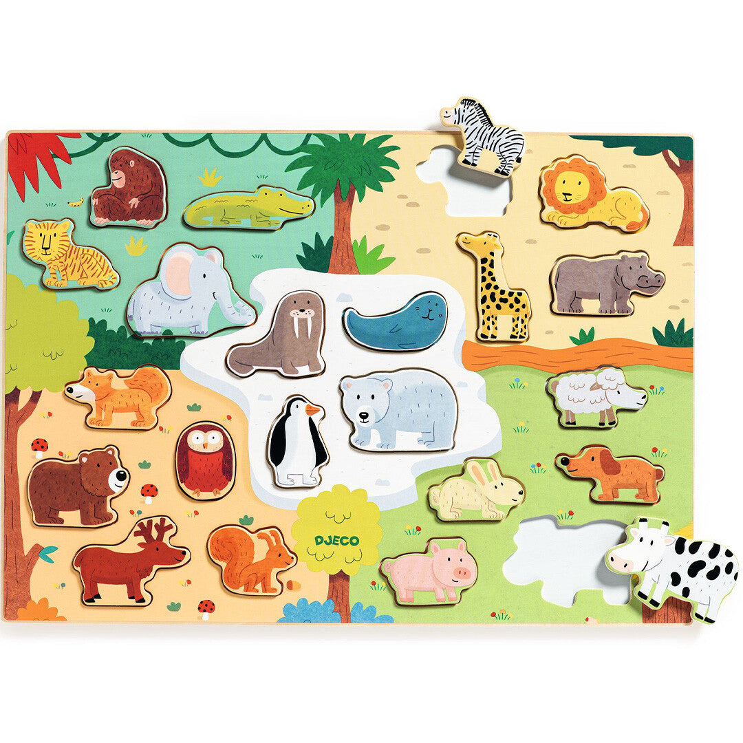 Djeco reliëfpuzzel puzzlo animo - 22st