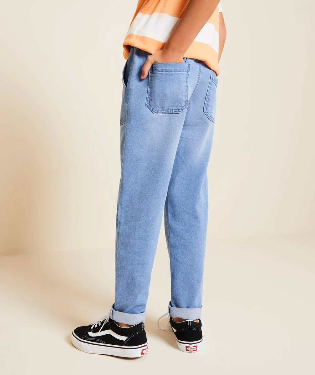 pantalon slouchy garçon en denim low impact bleu
