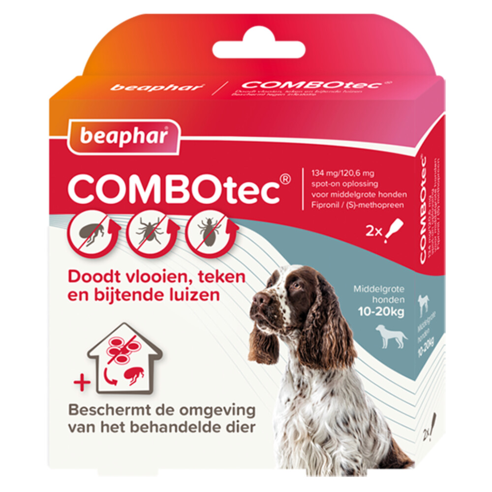Beaphar Combotec Anti Vlooien en Teken Druppels Hond 10-20 kg2 pipetten