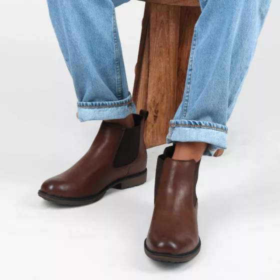 Bottines COGNAC DENIM SIDE
