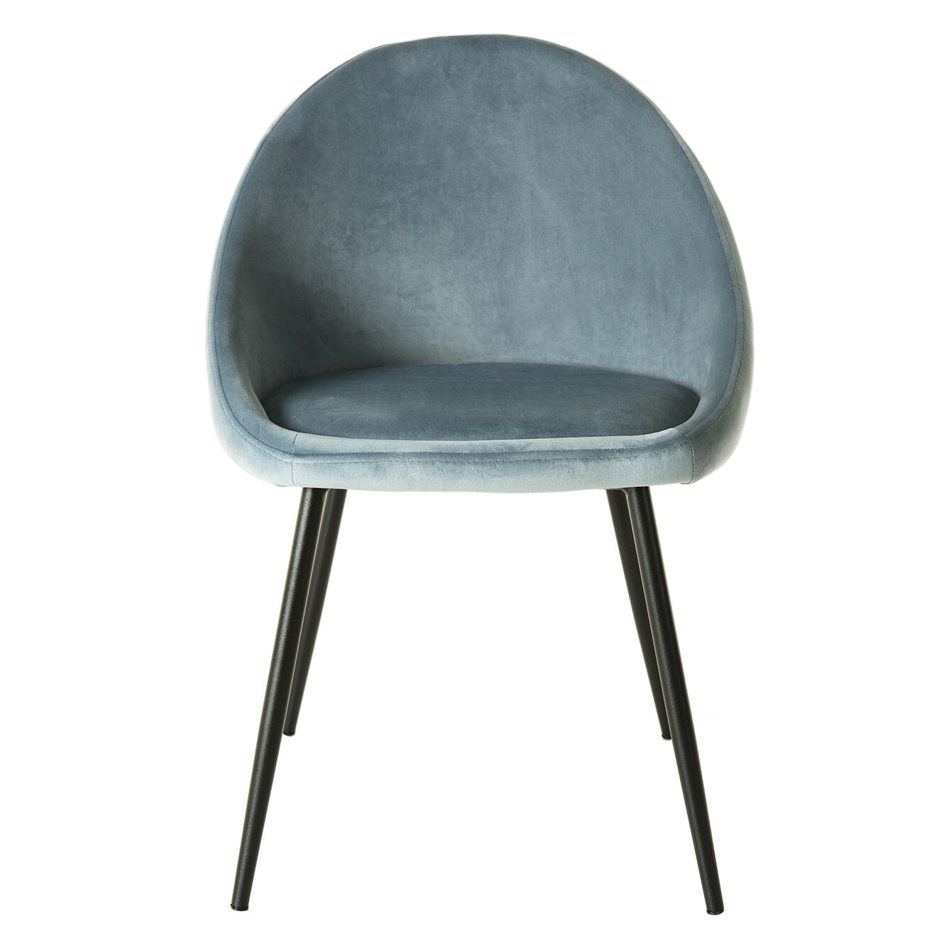 Macabane 2 Chaises Augustin en Velours bleues - 53x51x78 cm