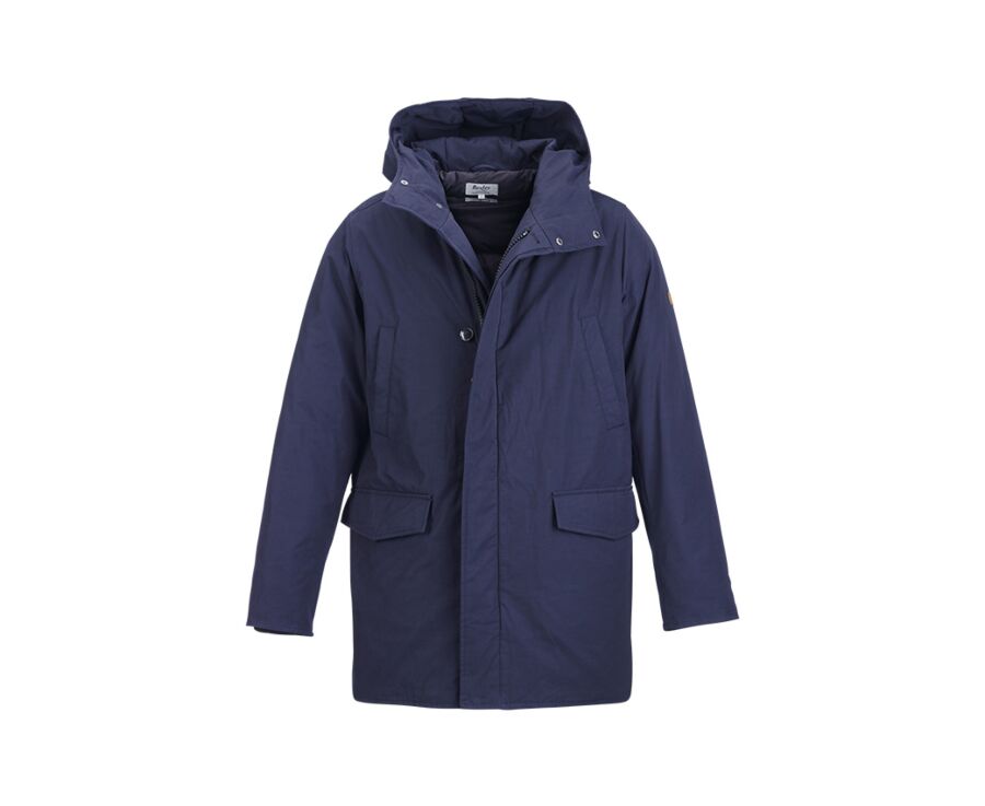Parka hiver homme doublée plumes Navy Foncé - SOREN III