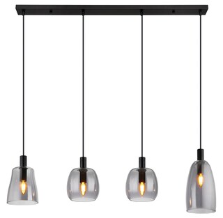 GLOBO Retrofit Balkenpendel GARRI 107 cm schwarz /rauchfarbig