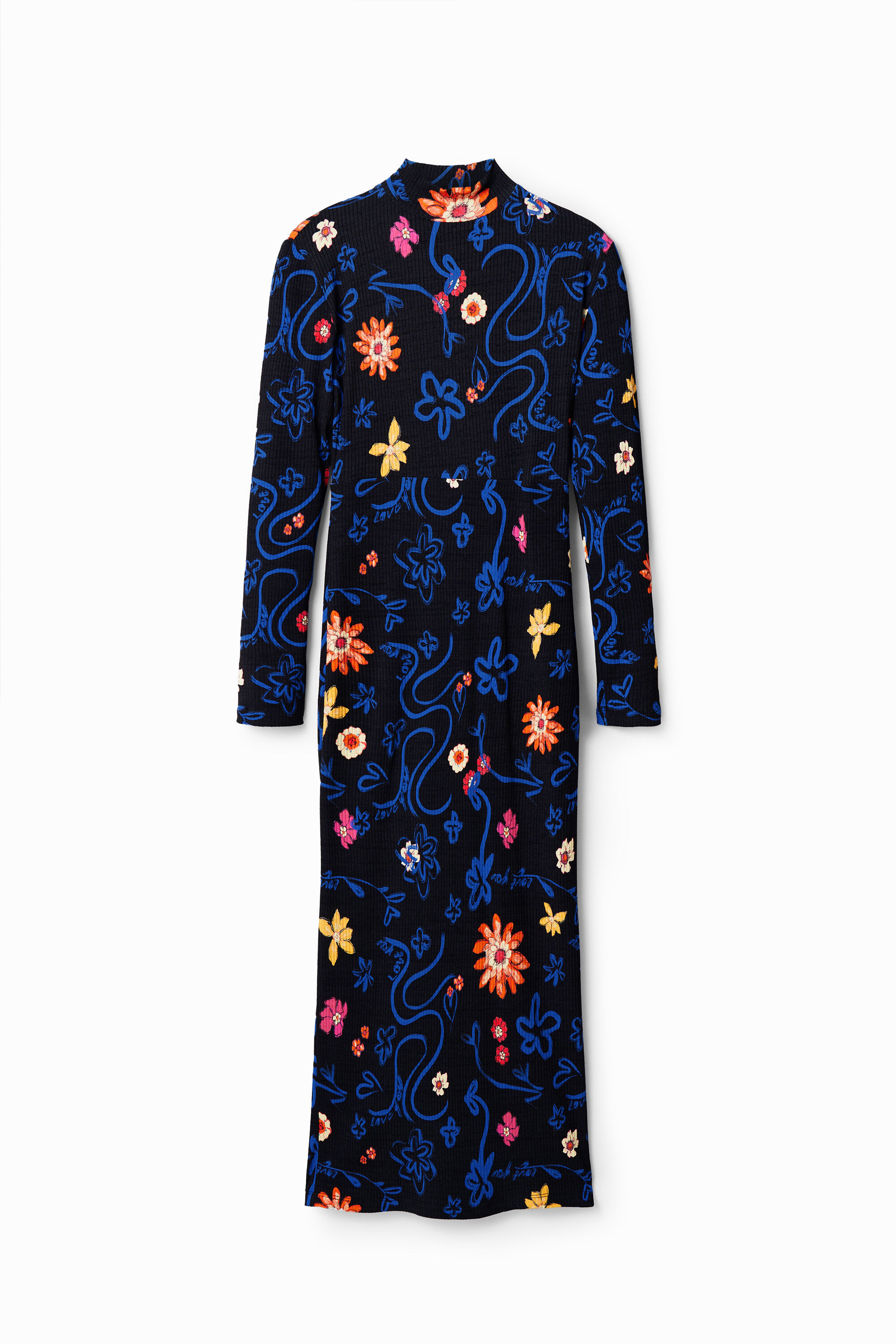 Robe midi ajustée fleurs