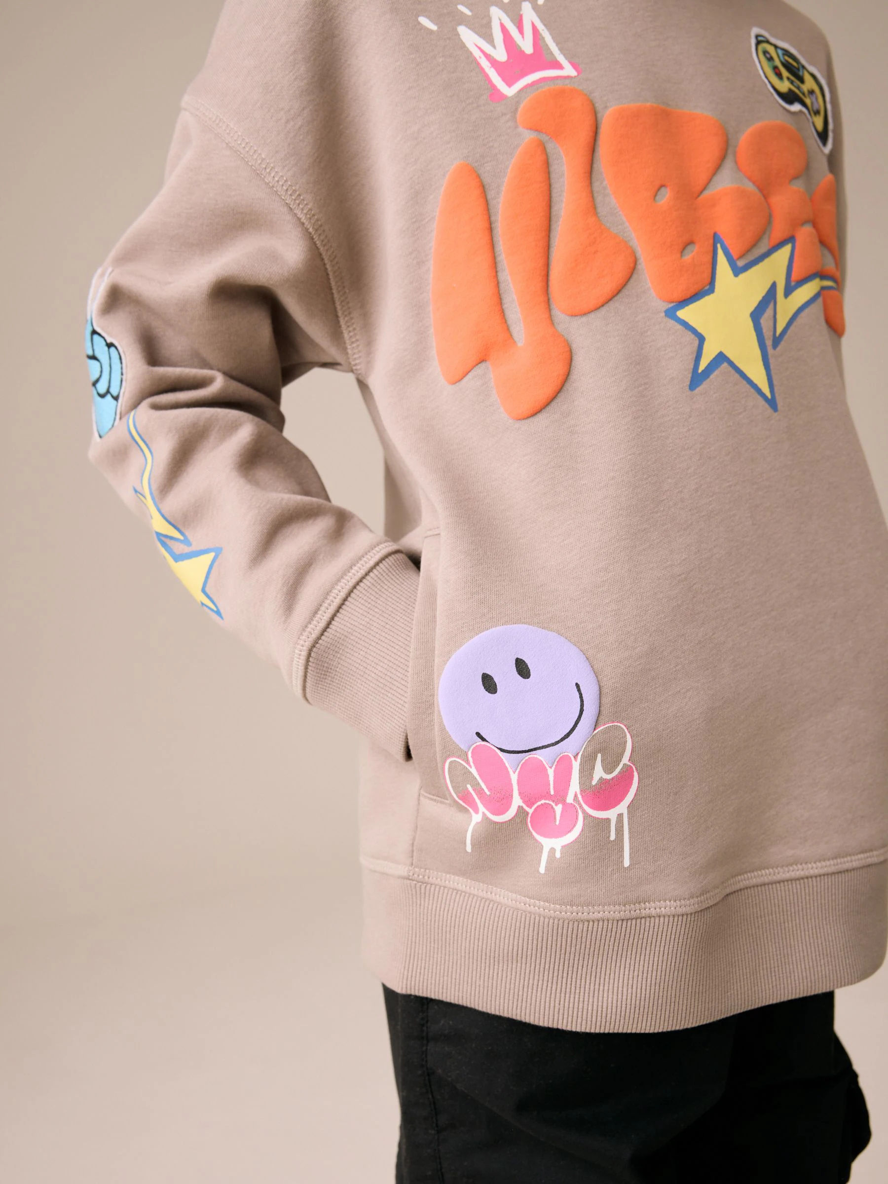 Kiezelkleurig Vibes - Grafische print hoodie voor oudere jongens (3-16jaar)