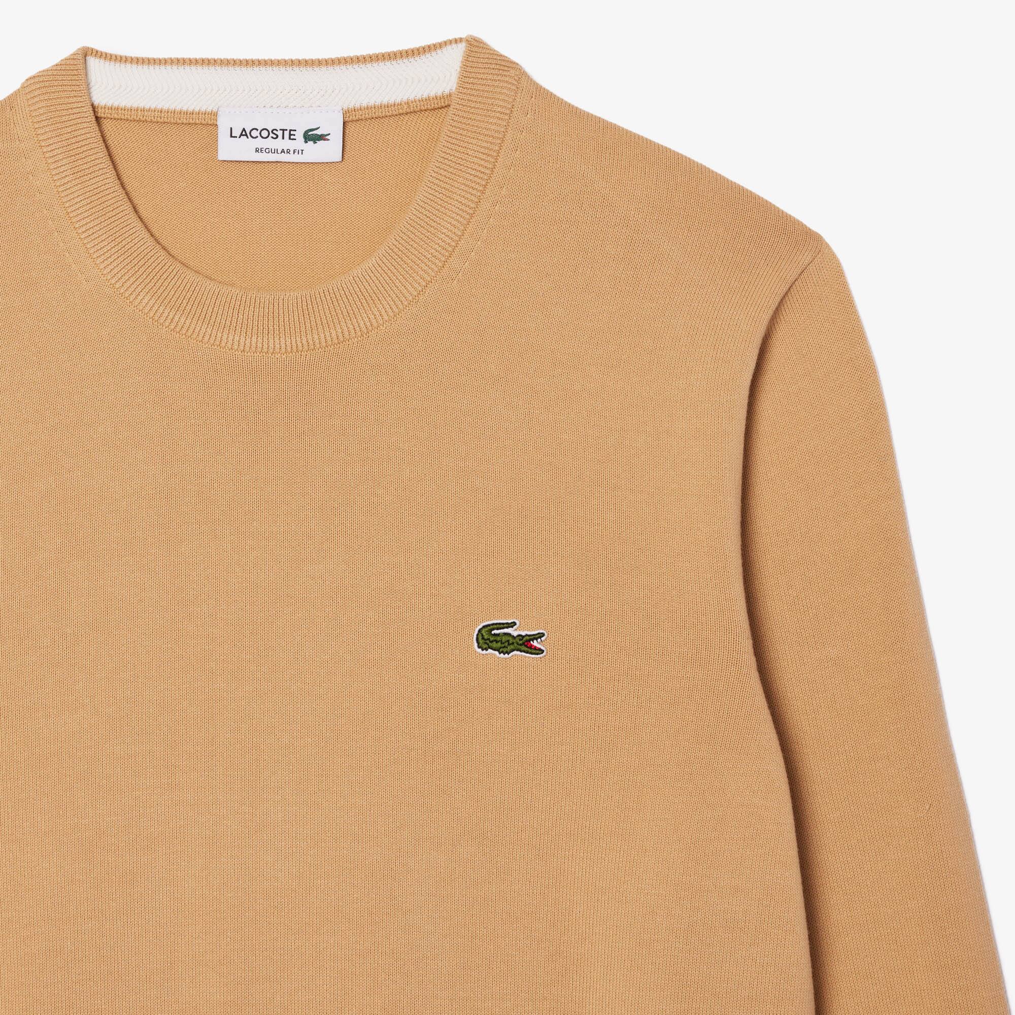 Herren Baumwollpullover Pullover - Beige - Lacoste - Herren