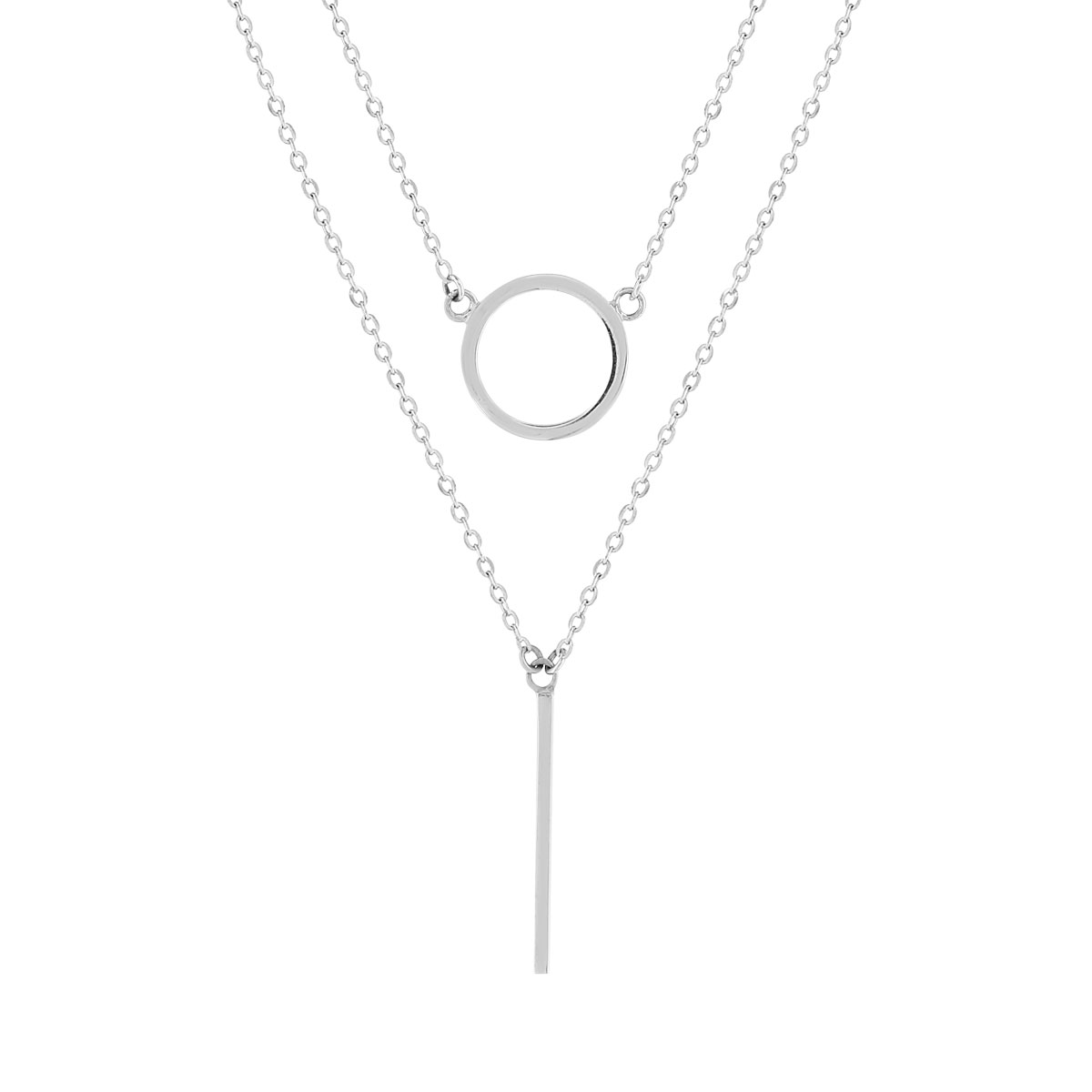 Collier argent 925 double chaîne 42 à 45 cm