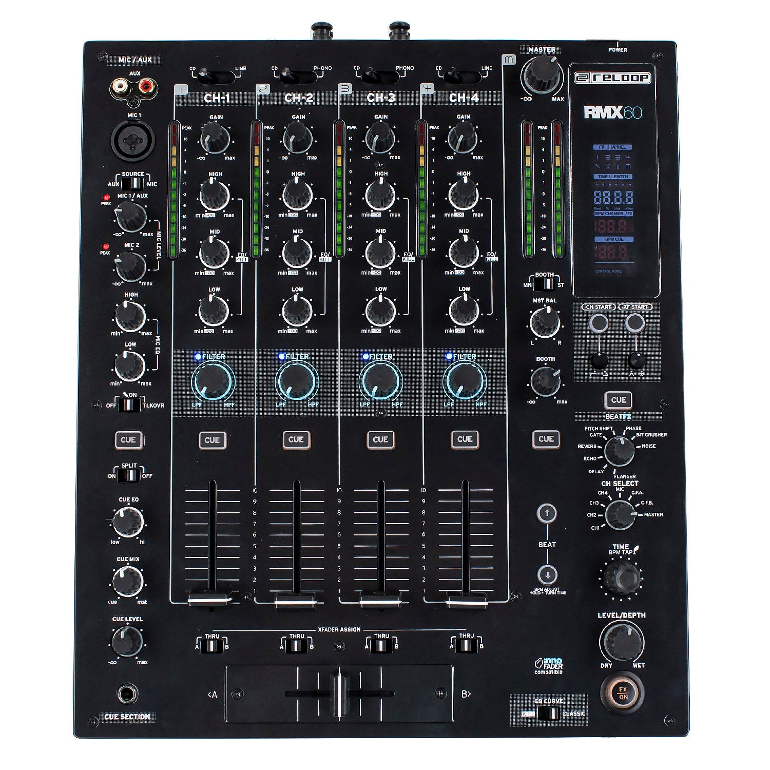 Reloop RMX-60 vierkanaals DJ mixer