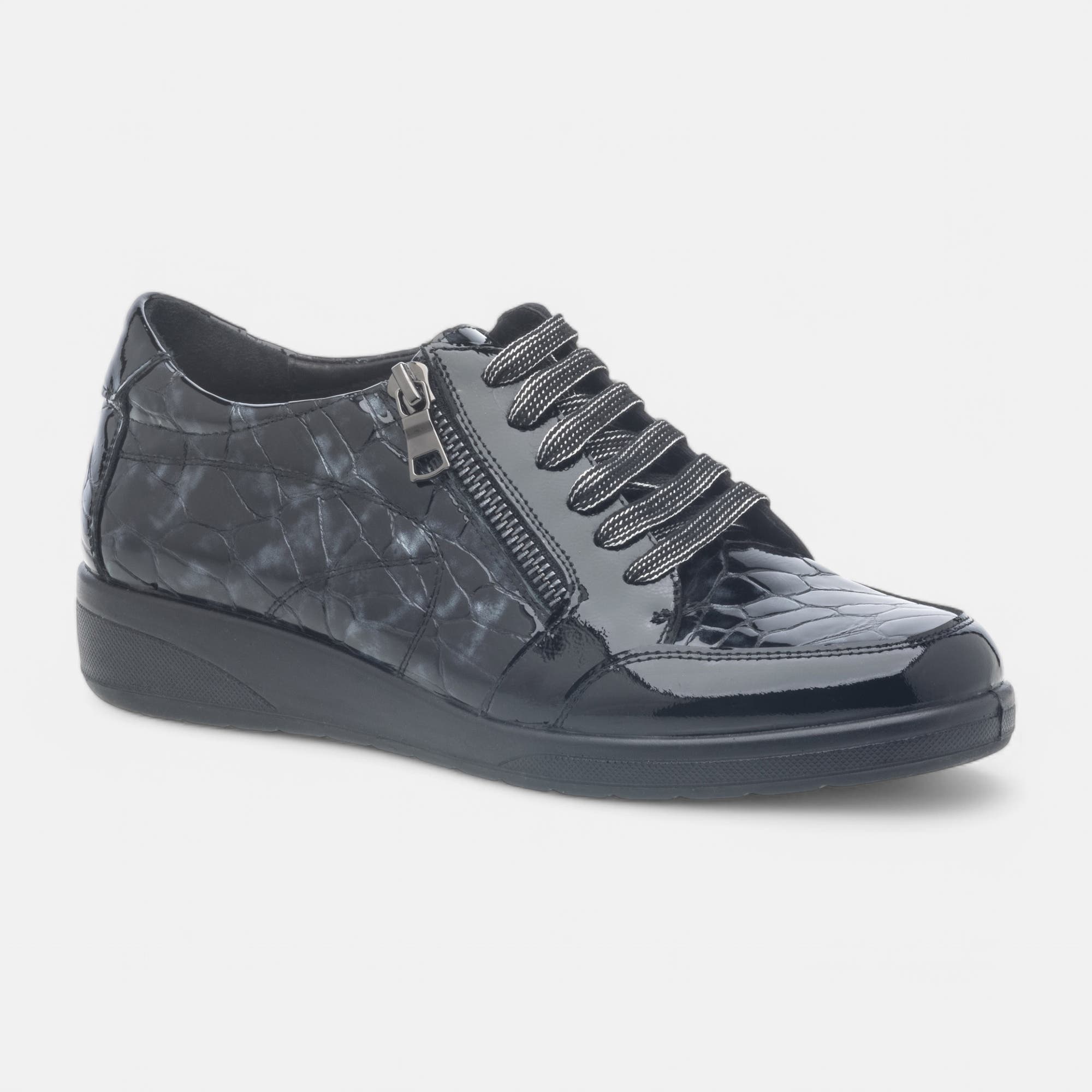 Derbies pieds sensibles Femme en cuir bleu marine