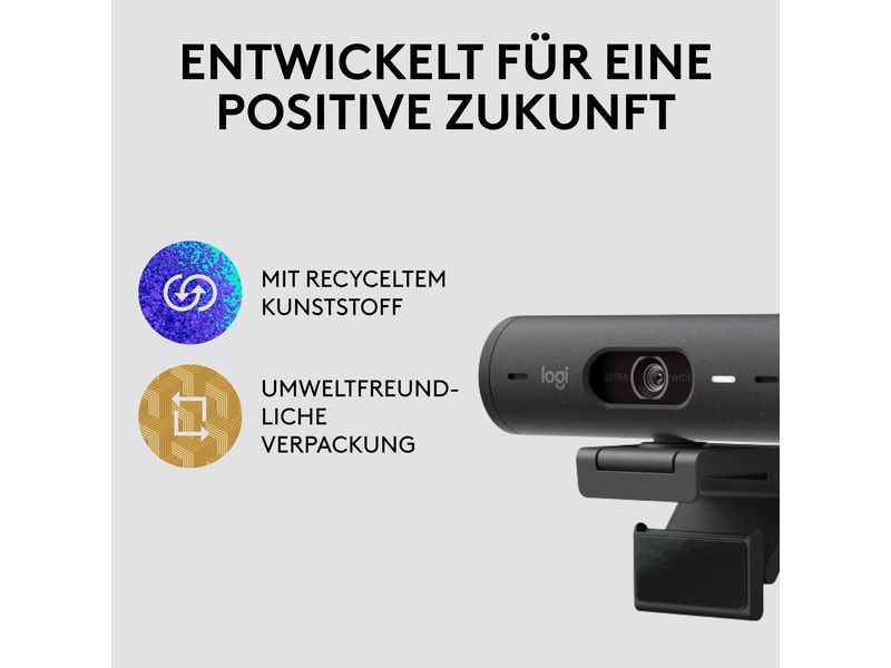Logitech Webcam Brio 500 Graphite Full HD-Webcam mit RightLight 4 und HDR