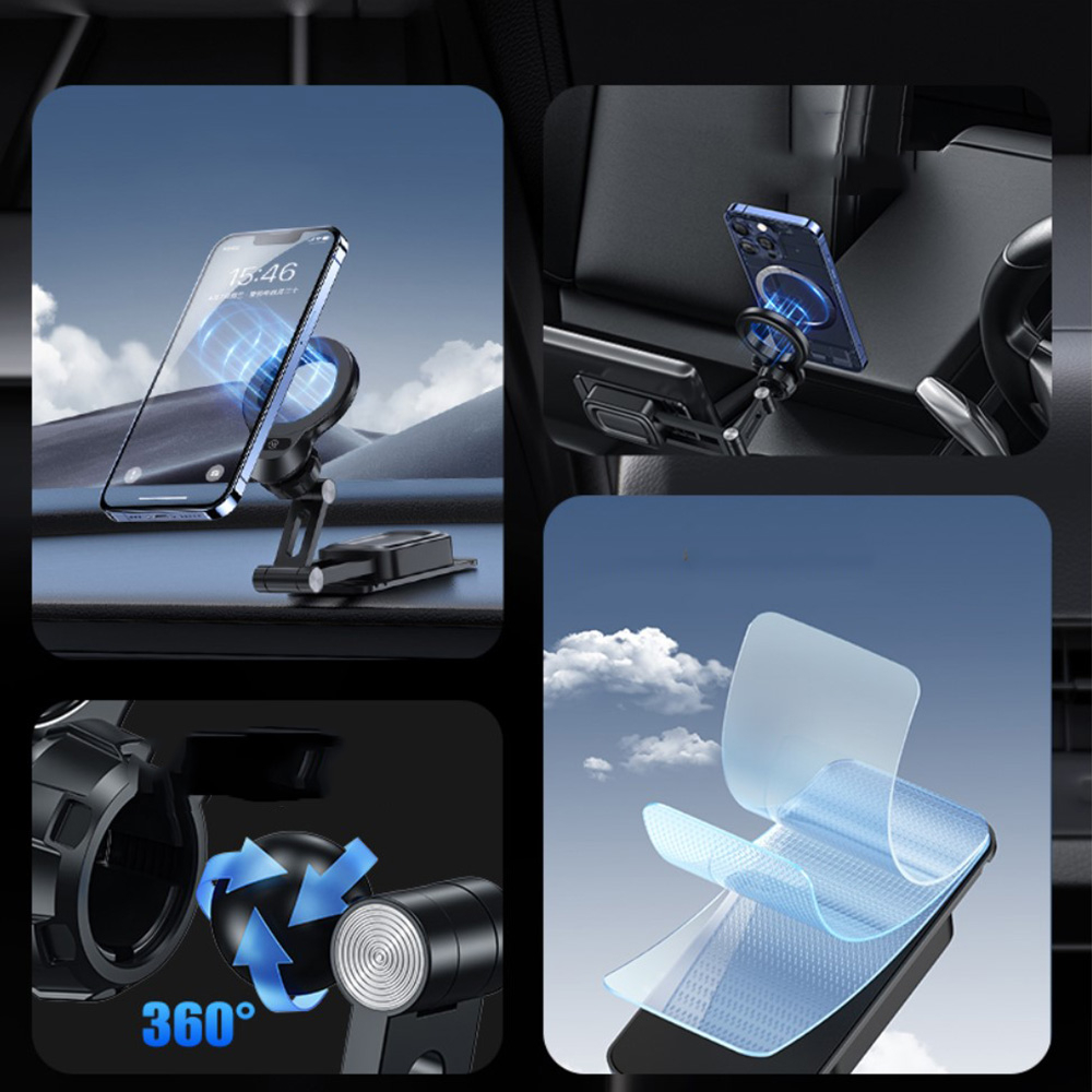 Universal Magnetische Auto Smartphone Halterung für Armaturenbrett 360° Drehbar - Schwarz