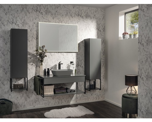 Wastafelmeubel FACKELMANN New York BxHxD 108,5 x 43 x 47,5 cm Frontkleur grijs mat 84917