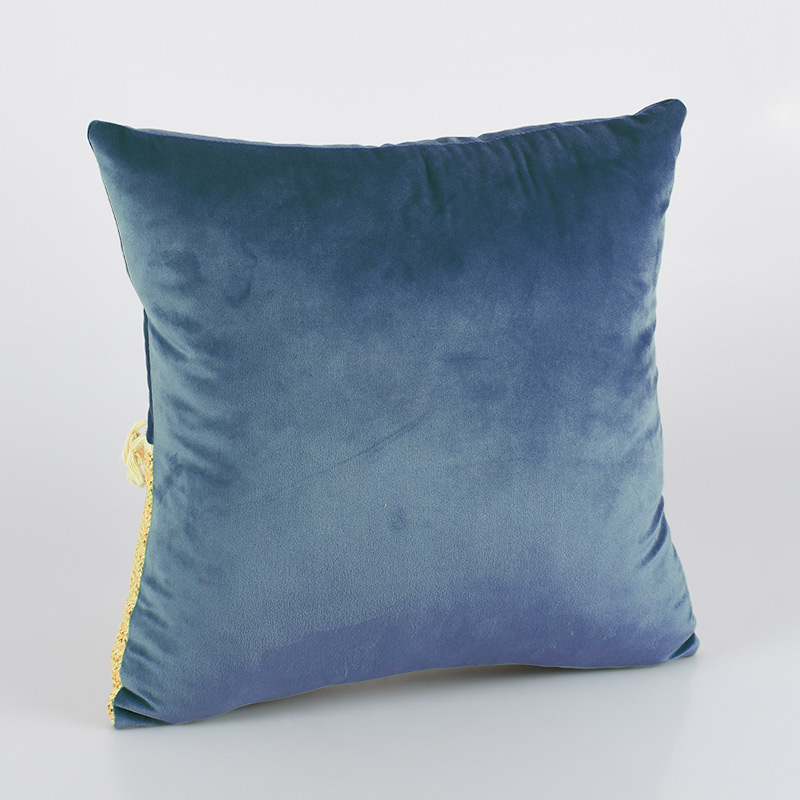 Coussin velours et imitation paille 'Séville'