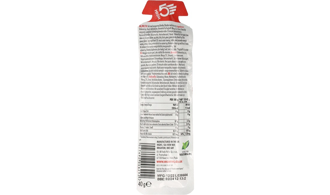 High5 Energy gel mango 40 gram