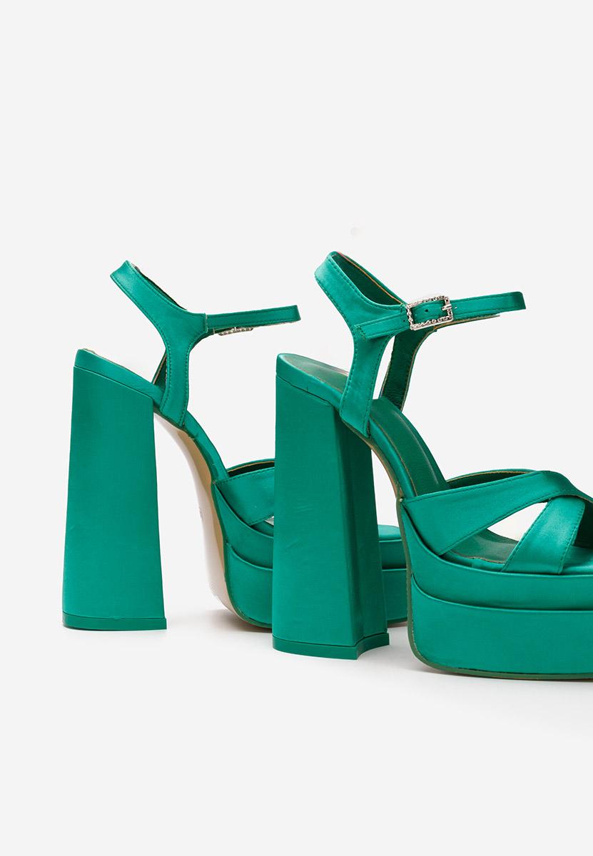 Sandales à talon haut vert Riesta