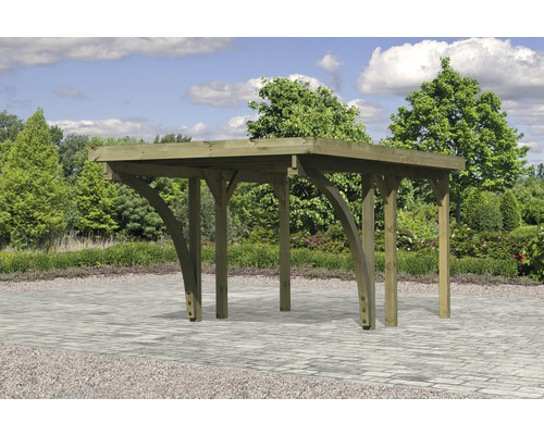 Enkele carport Karibu Bremm 1 variant C 318x480 cm drukgeïmpregneerd