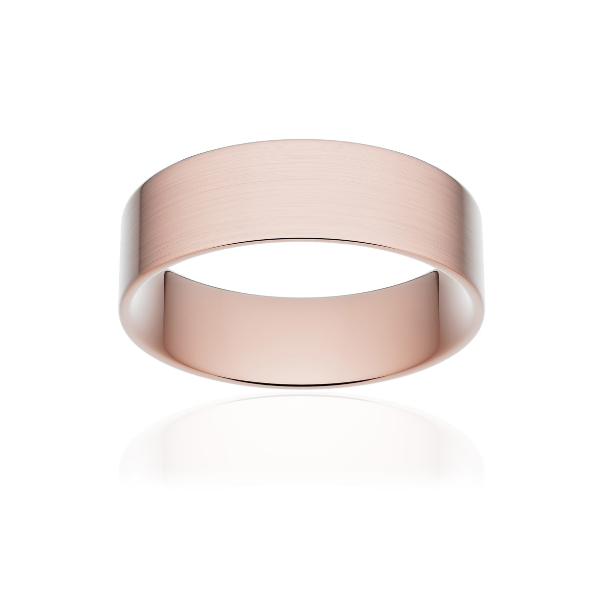 Alliance or 375 rose brossé ruban plat confort 6mm