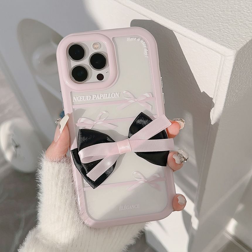 kloudkase - Bow Phone Case - iPhone 15 Pro Max / 15 Pro / 15 Plus / 15 / 14 Pro Max / 14 Pro / 14 Plus / 14 / 13 Pro Max / 13 Pro / 13 / 12 Pro Max / 12 / 12 Pro / 11 Pro Max / 11 / XS Max / XR / X / XS