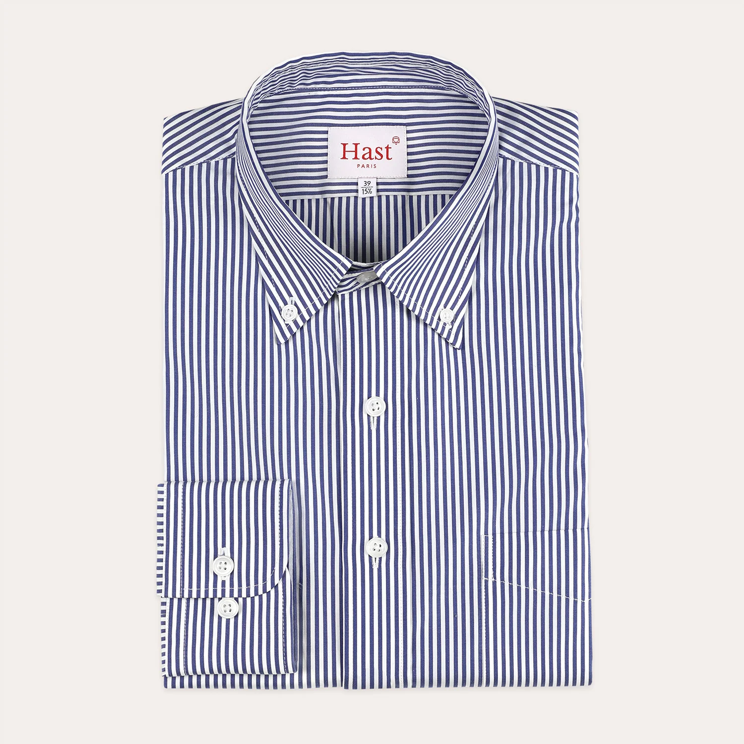 Blue and white striped giza cotton shirt