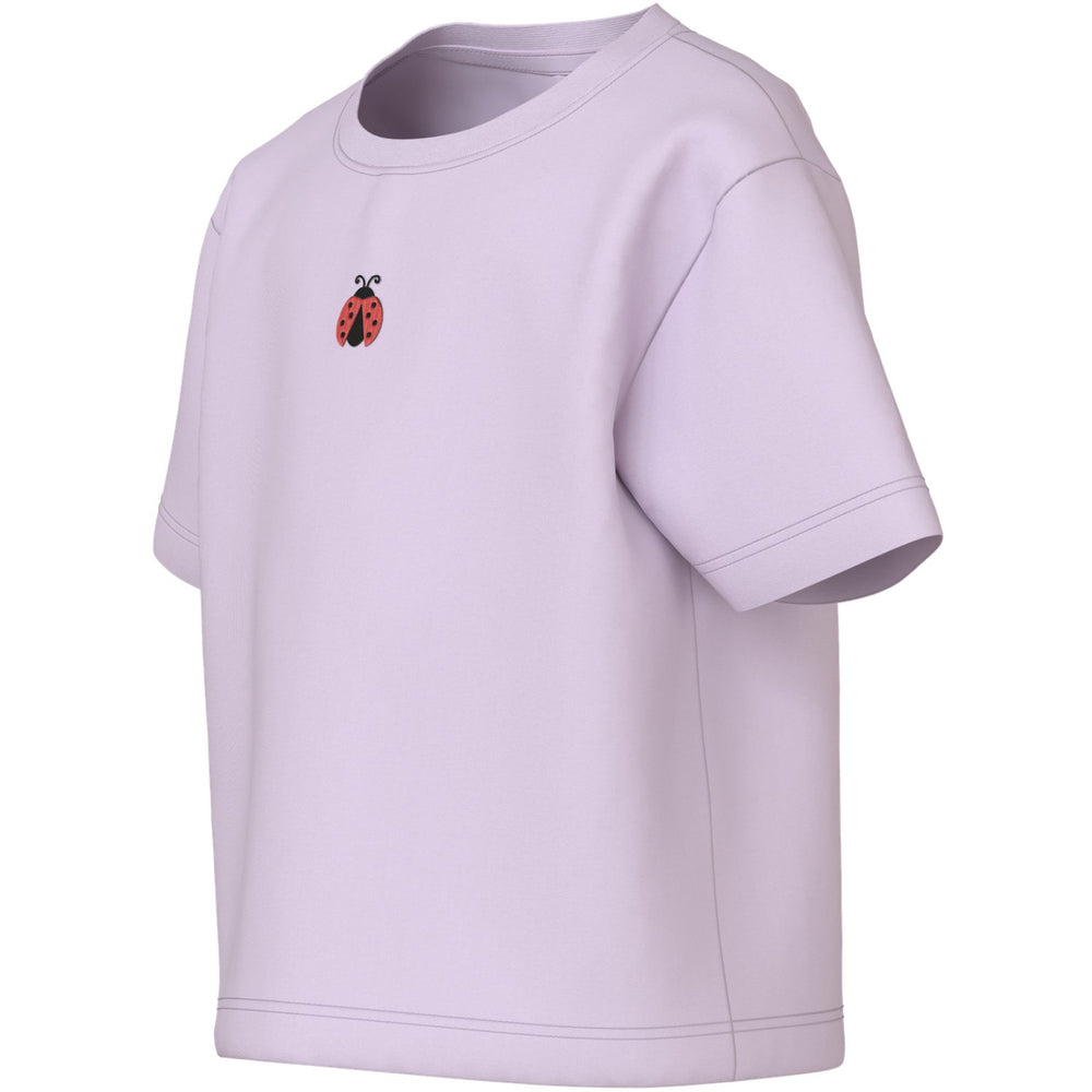 Køb Name It Lavender Fog Ladybug Embroidery Nmfvictoria Ss Nreg Top