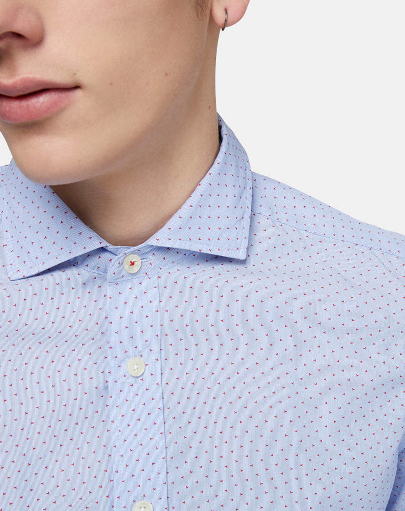 Hackett London Chemise Slim Fit imprimée bleue