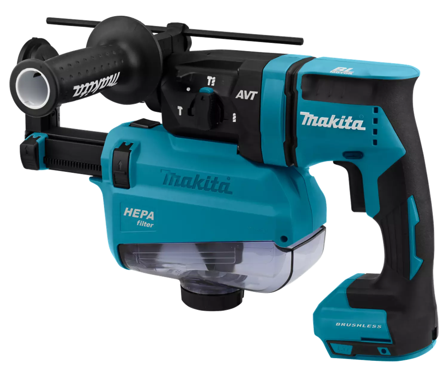 Makita DHR182ZWJU 18V Li-Ion accu SDS-plus combihamer body met stofafzuiging in Mbox - 1,7J - koolborstelloos