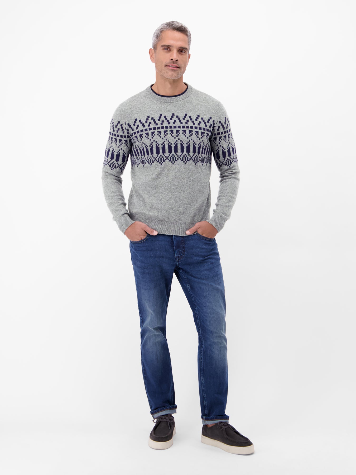 Herren Strickpullover aus Woll-Kaschmir-Mix, skandinavisch inspiriert