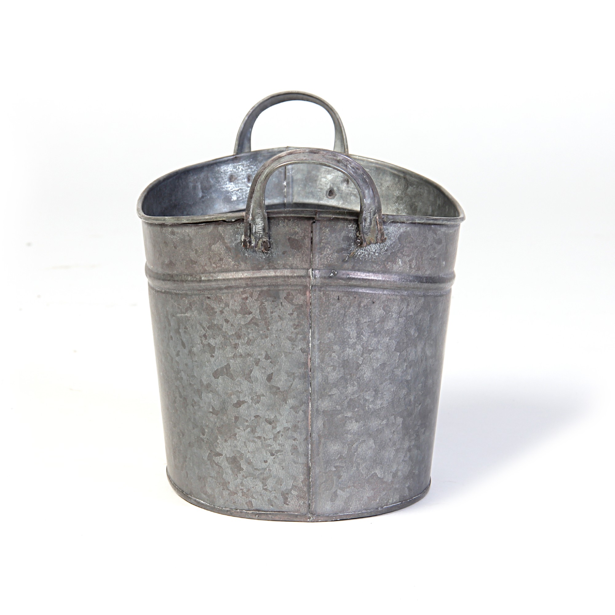 ovale Henkelwanne L, grau, B 26 cm, H 20 cm , L 16 cm von fischer's lagerhaus