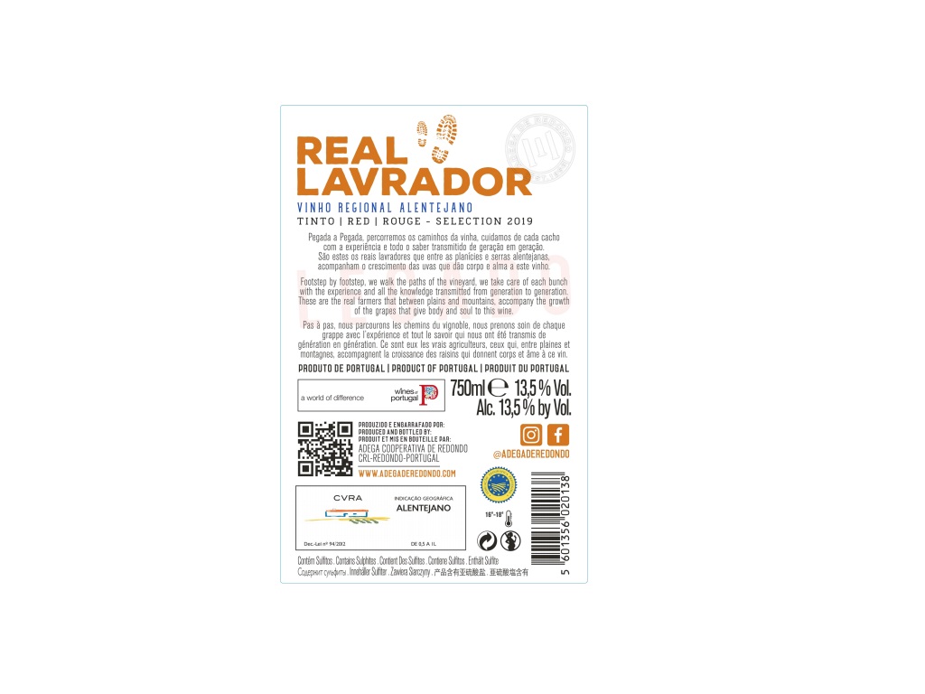 VINHO TINTO REAL LAVRADOR SELECTION ALENTEJO 0.75L