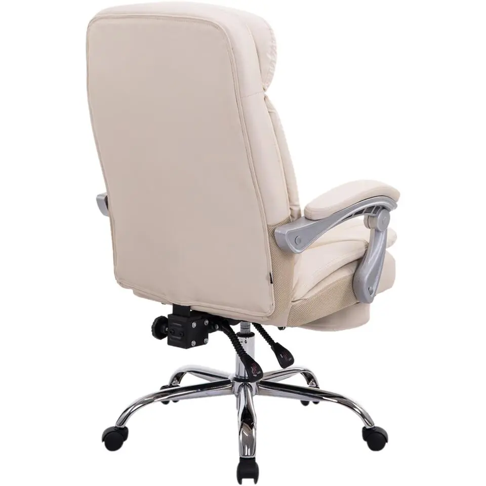 CLP Bureaustoel XL Troy chroom Frame - Kunstleer - creme