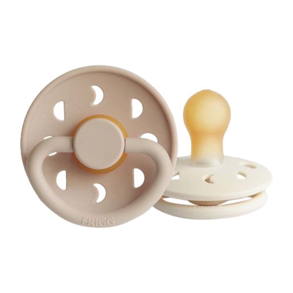 FRIGG Moon Fopspeen Cream / Sage 0-6 Mnd 2 Stuks