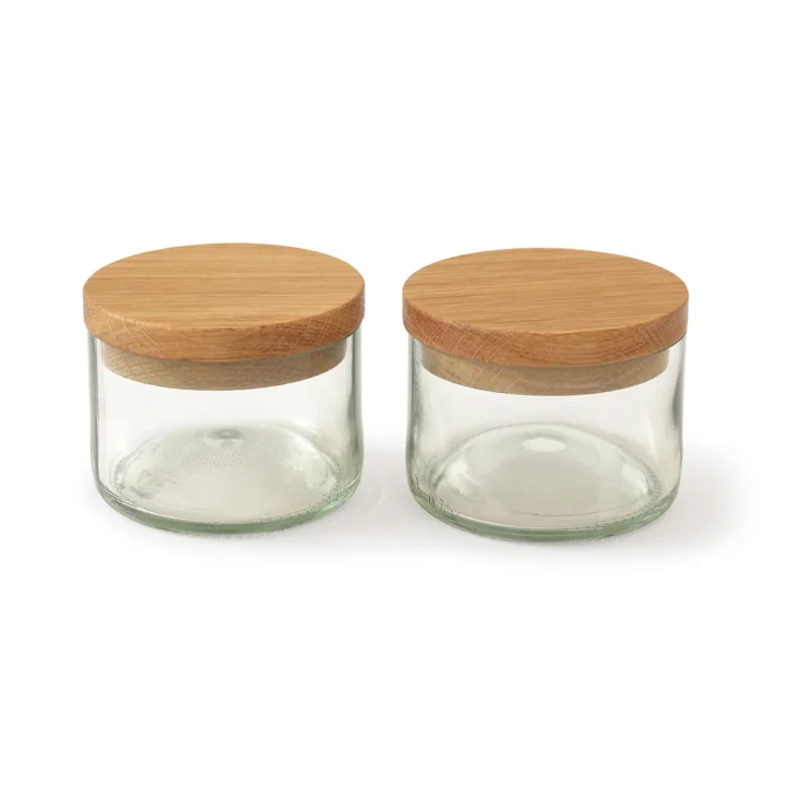 side by side - Salz & Kräuterdosen (2er-Set), Eiche / Glas