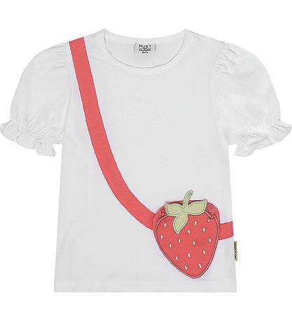Hust and Claire T-Shirt - Alma - White m. Erdbeer-Geldbörse
